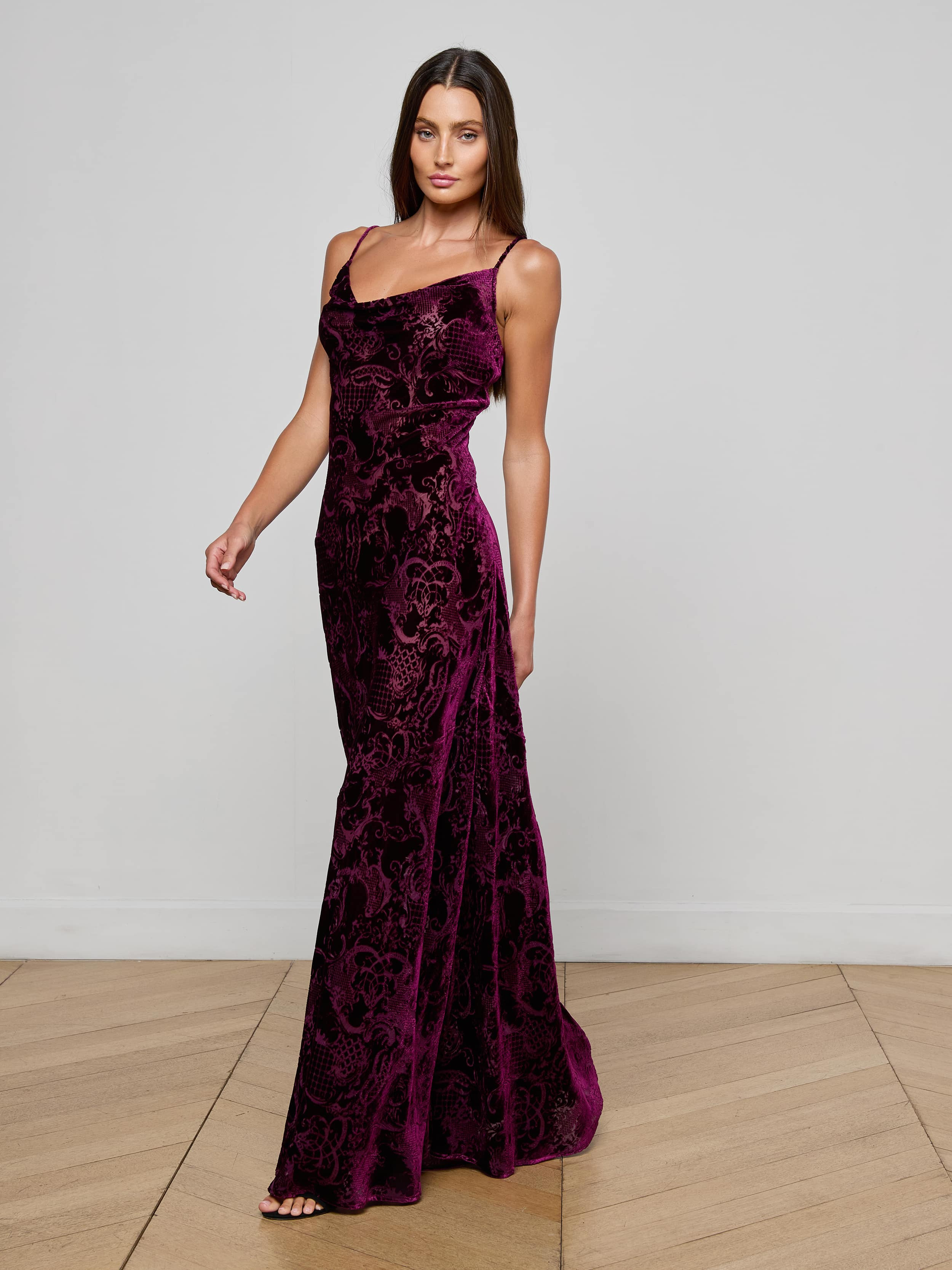 Christine Burnout Velvet Dress - 3