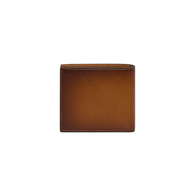 Santoni Brown Saffiano leather wallet with coin pocket outlook