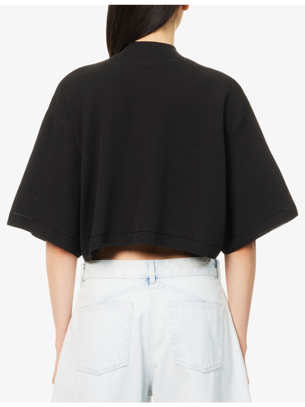 Crop High-Neck Cotton-Blend Top - 4