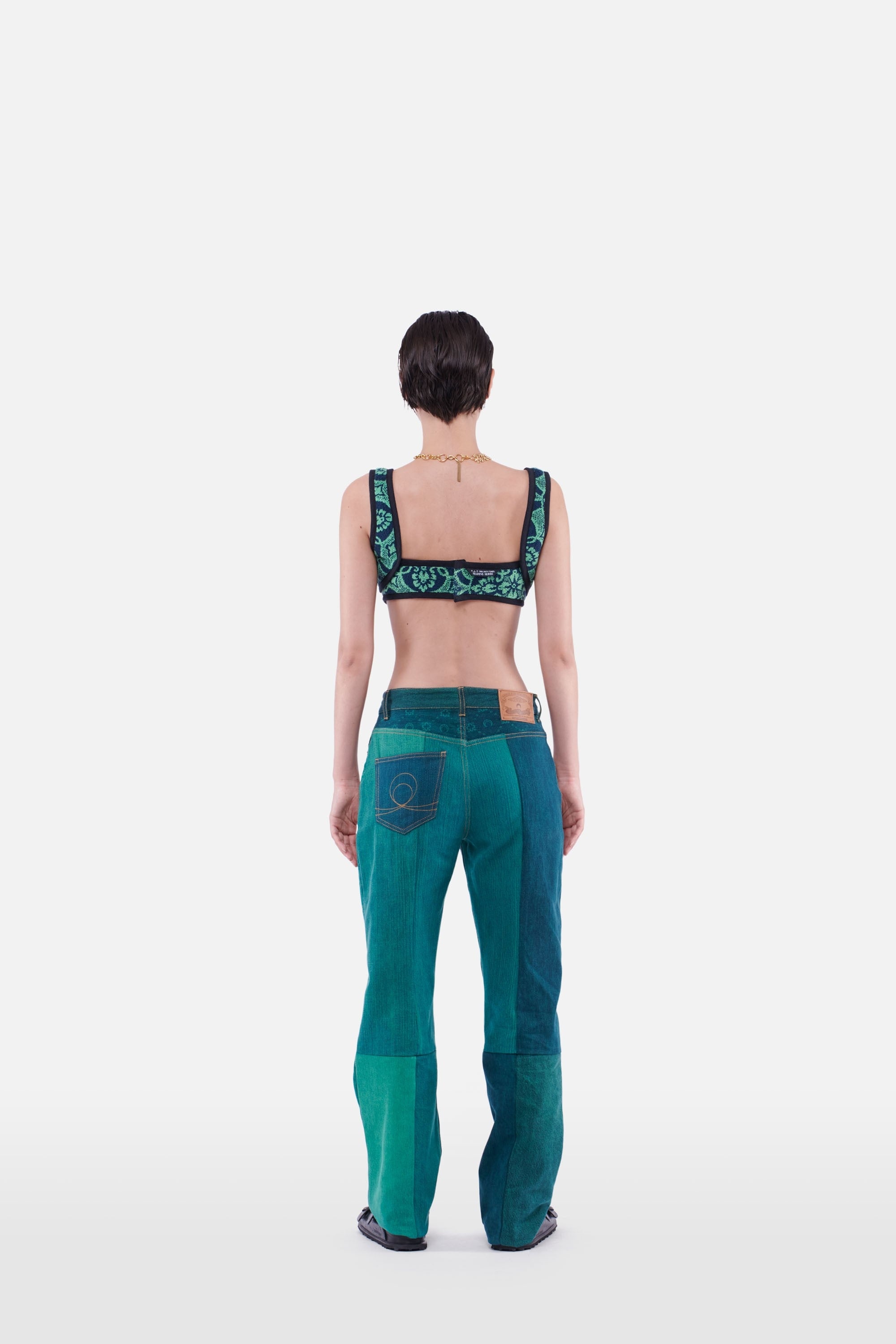 Regenerated Denim Moonogram Straight-Fit Trousers - 5