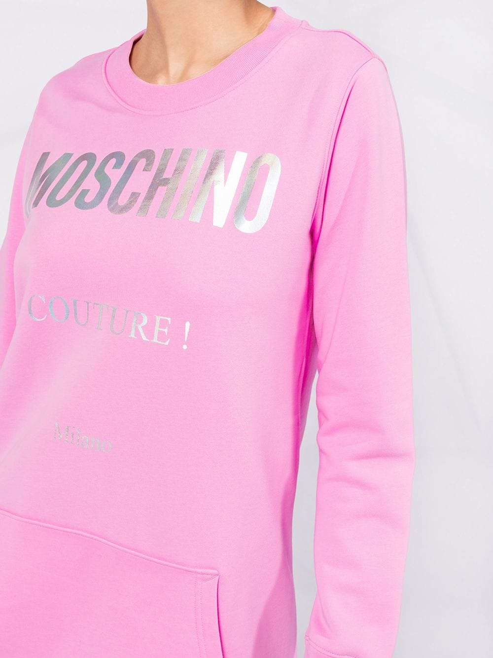 logo-print sweatshirt dress - 3