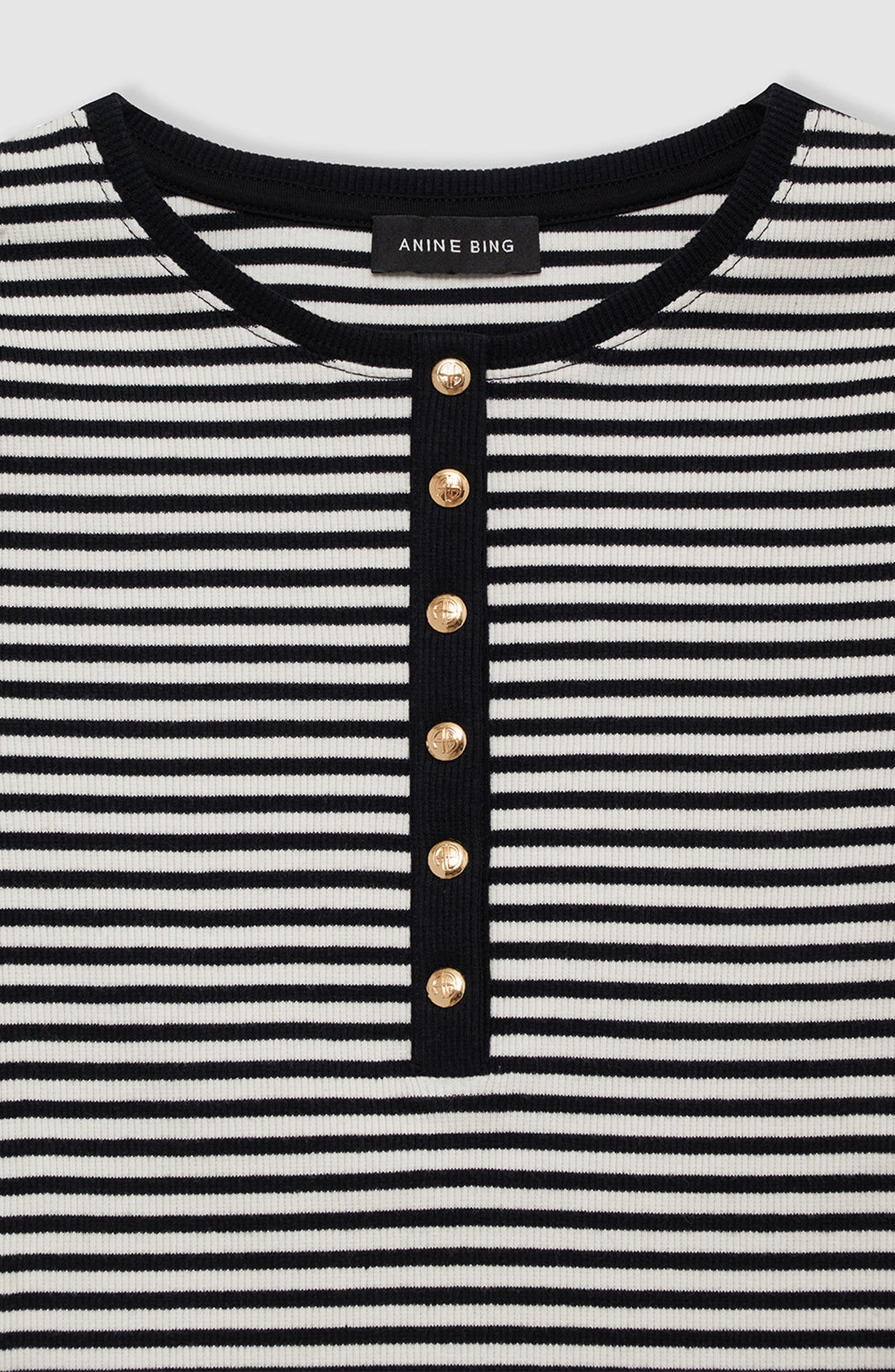 ANINE BING Alessia Tee in Cream /Black Stripe at Nordstrom - 3