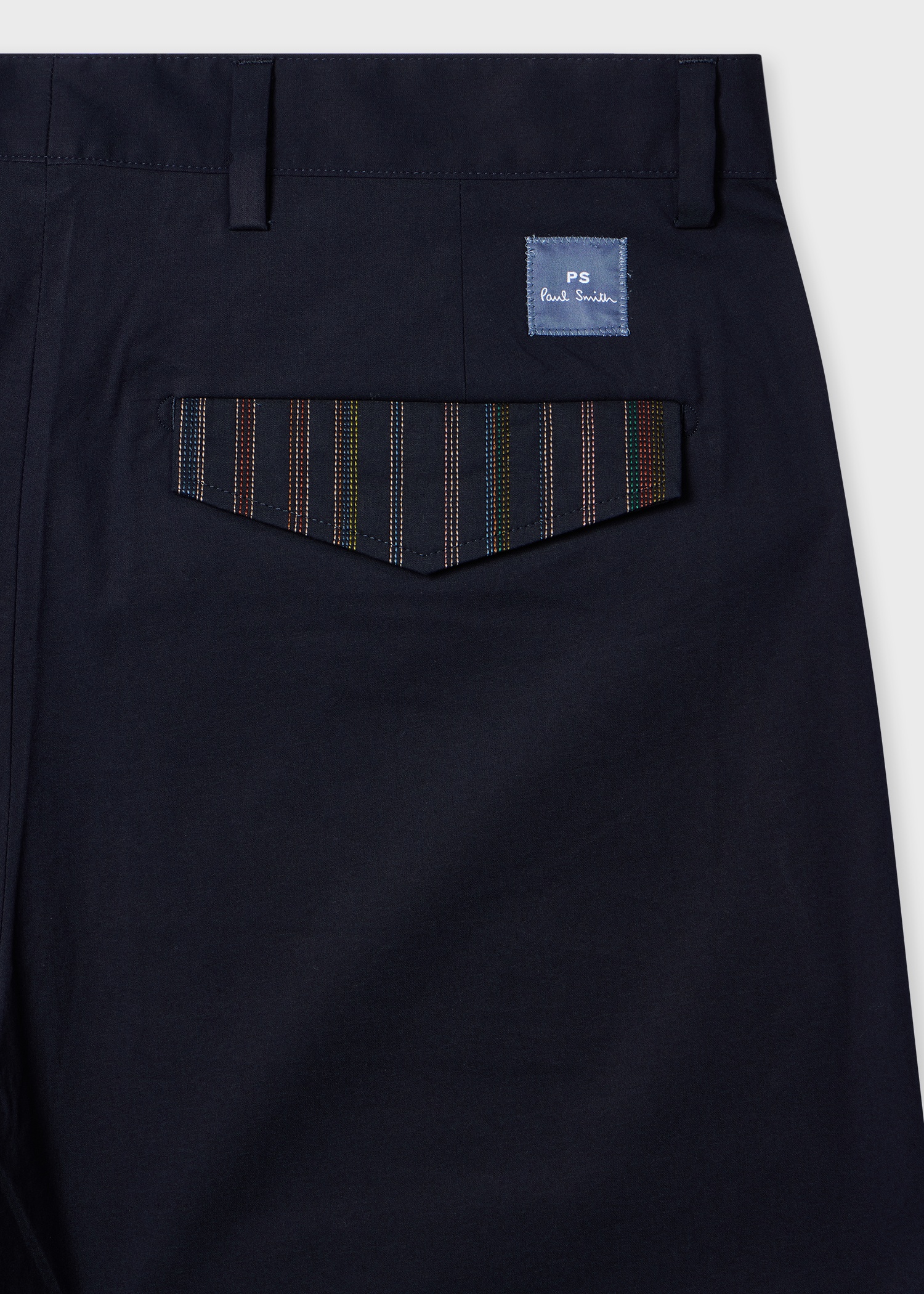 Navy Cotton-Nylon Pleated Shorts - 2