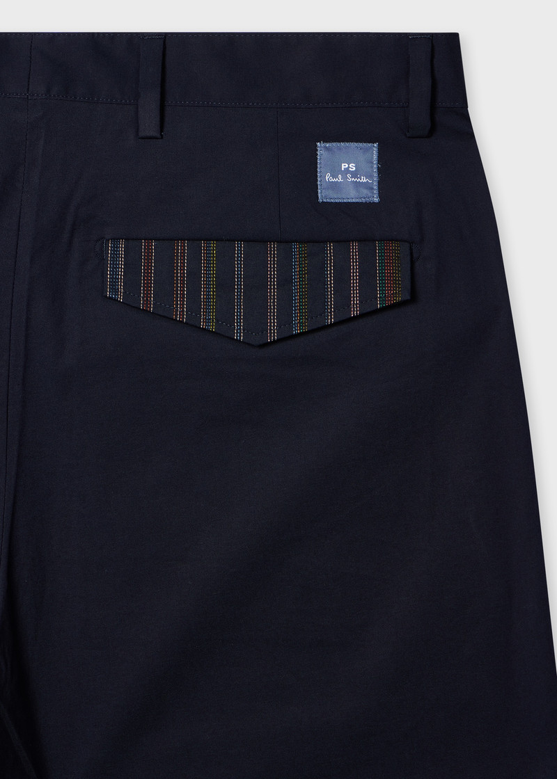Paul Smith Navy Cotton-Nylon Pleated Shorts outlook