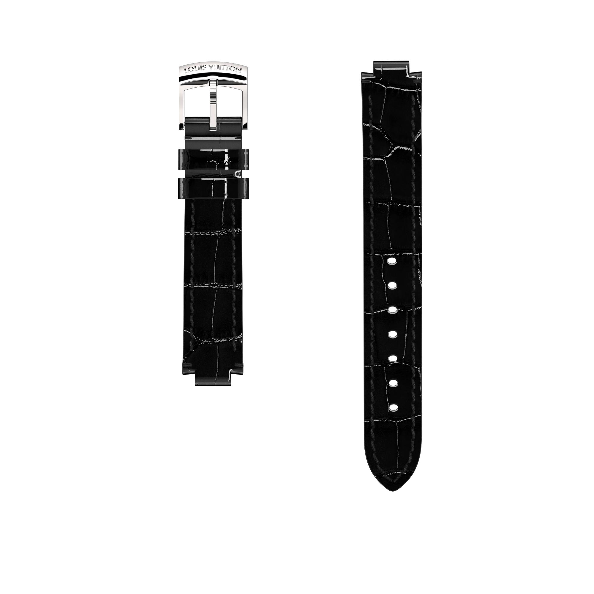 STRAP TAMBOUR ALLIGATOR BLACK S/S - 1