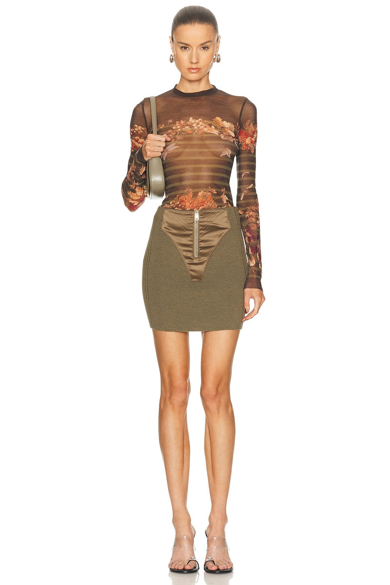 Jean Paul Gaultier Mesh Printed Mariniére Grape Long Sleeve Tee outlook