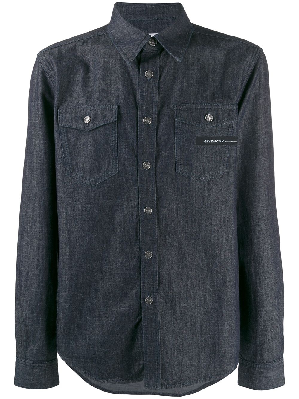 logo patch denim shirt - 1