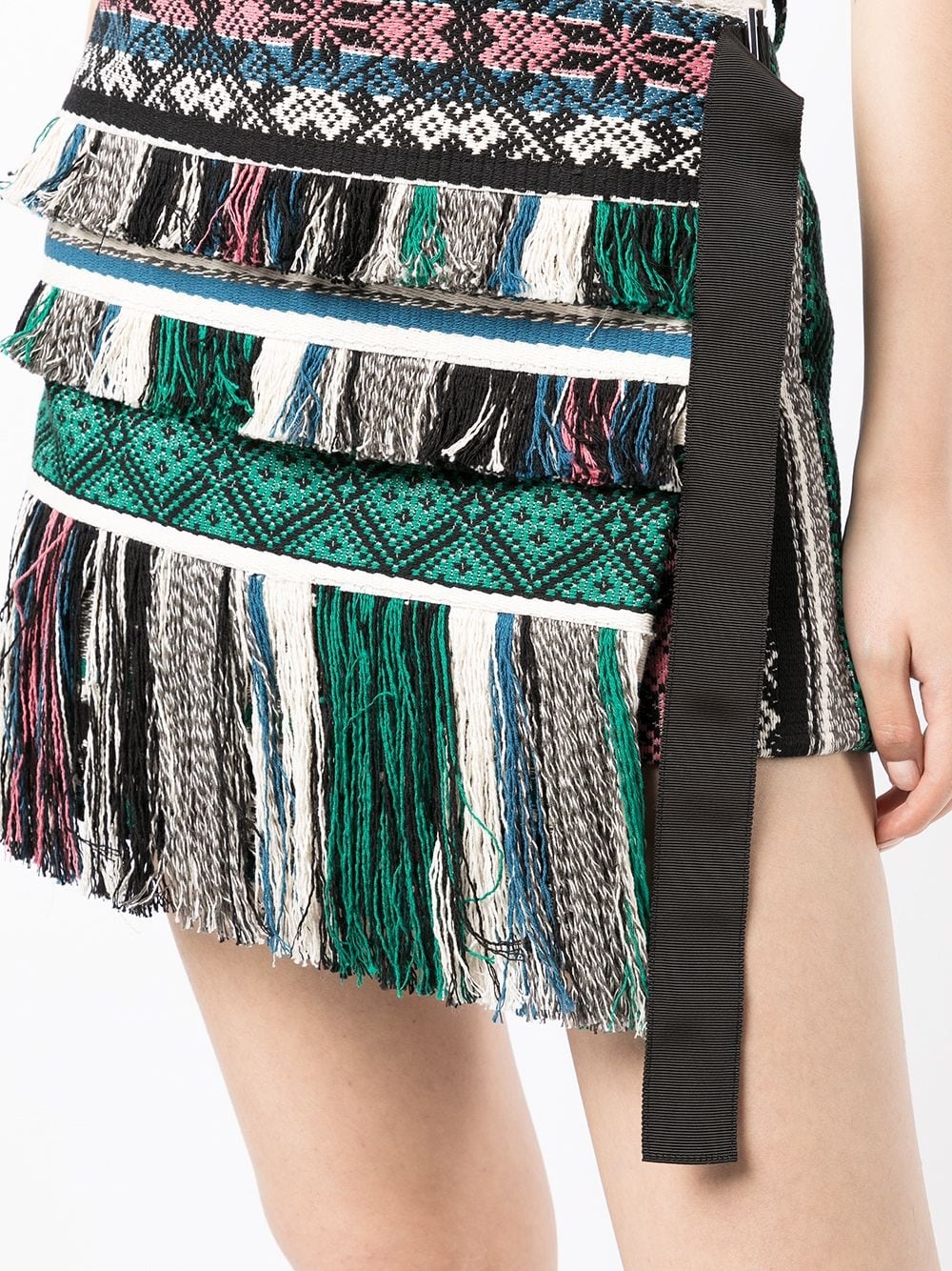 fringed asymmetric shorts - 5