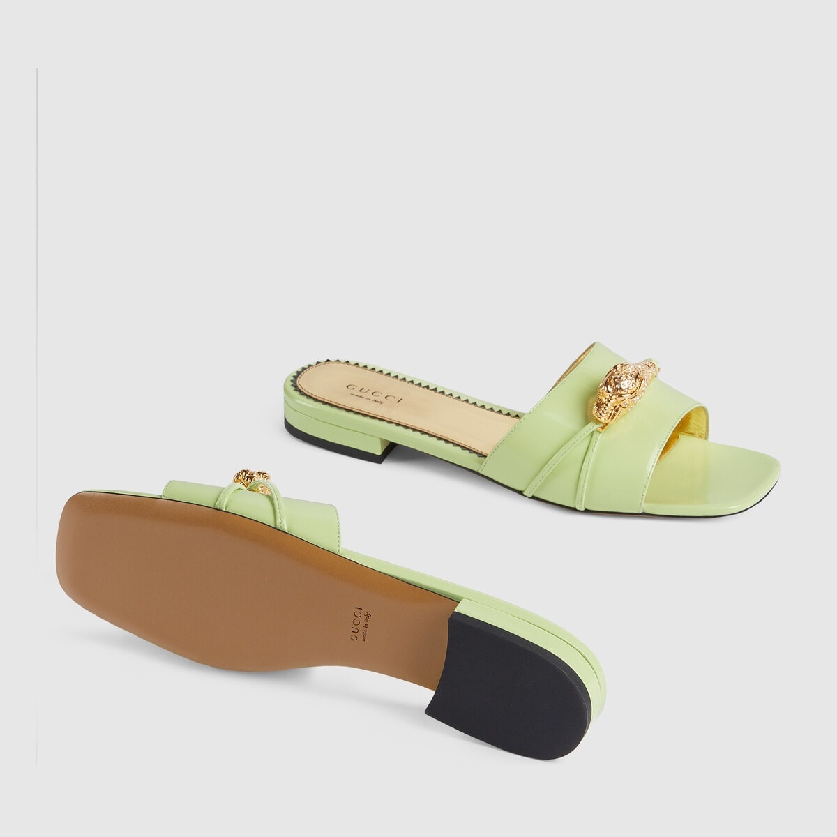 Women's slide sandal with hardware - 6