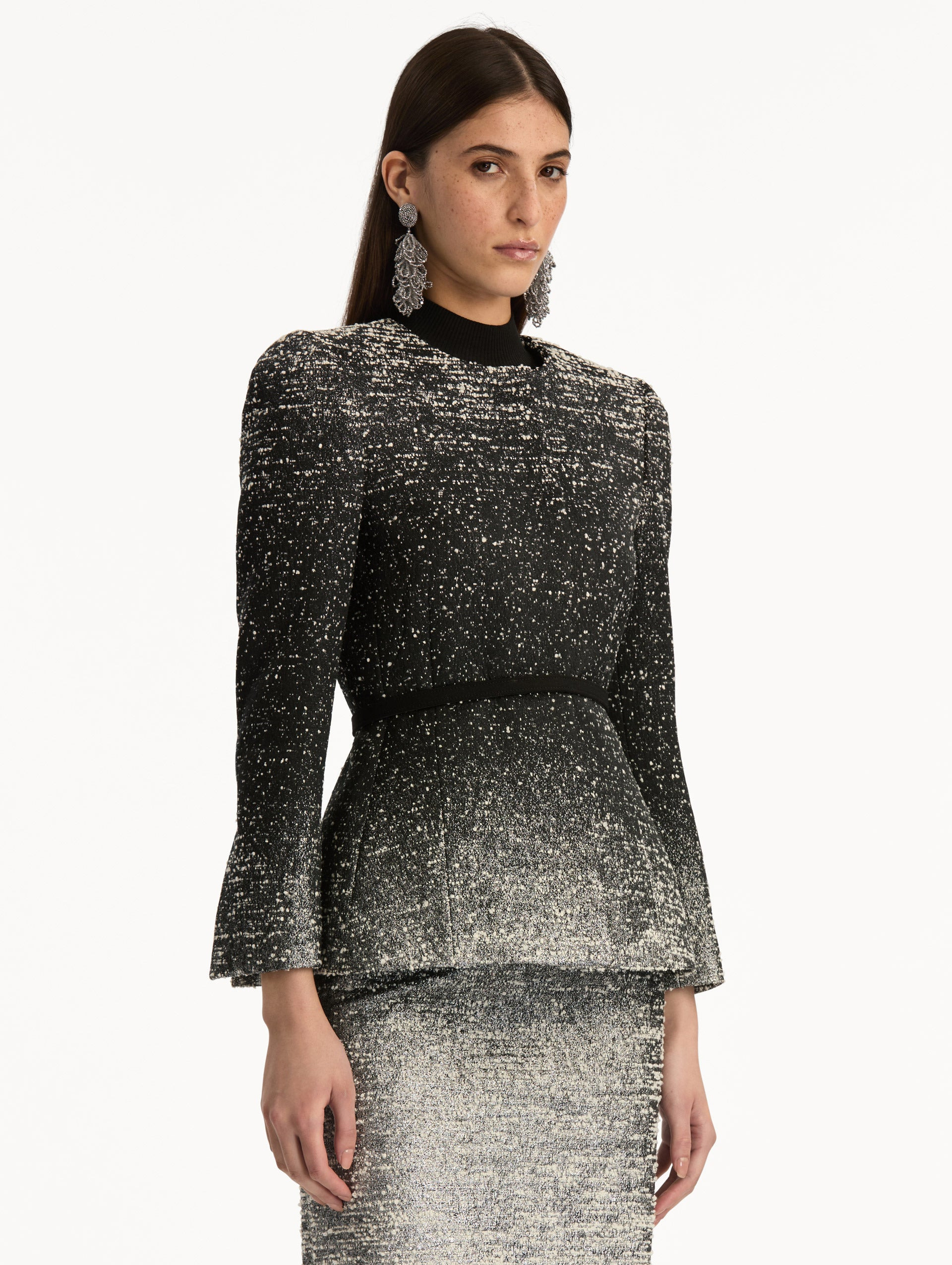 OMBRÉ LUREX BOUCLÉ JACQUARD JACKET - 5