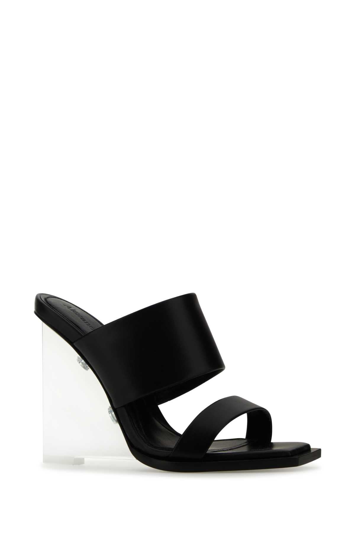Alexander Mcqueen Women Black Leather Shard Mules - 2