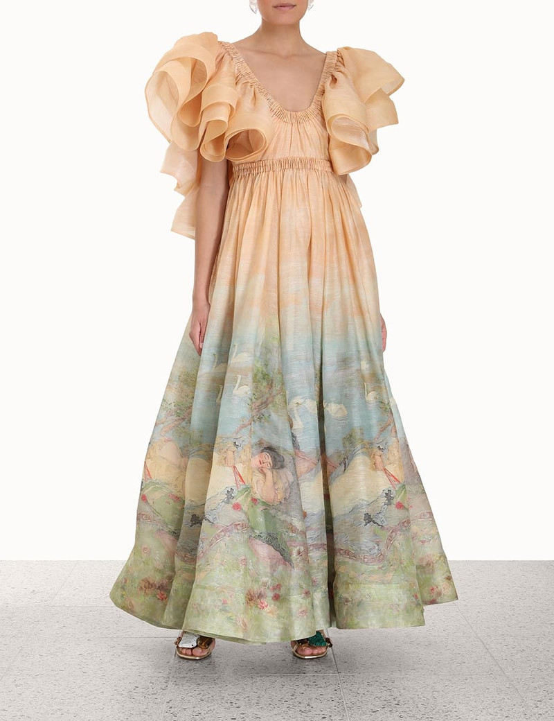 Zimmermann LYRICAL FRILL NECK GOWN outlook