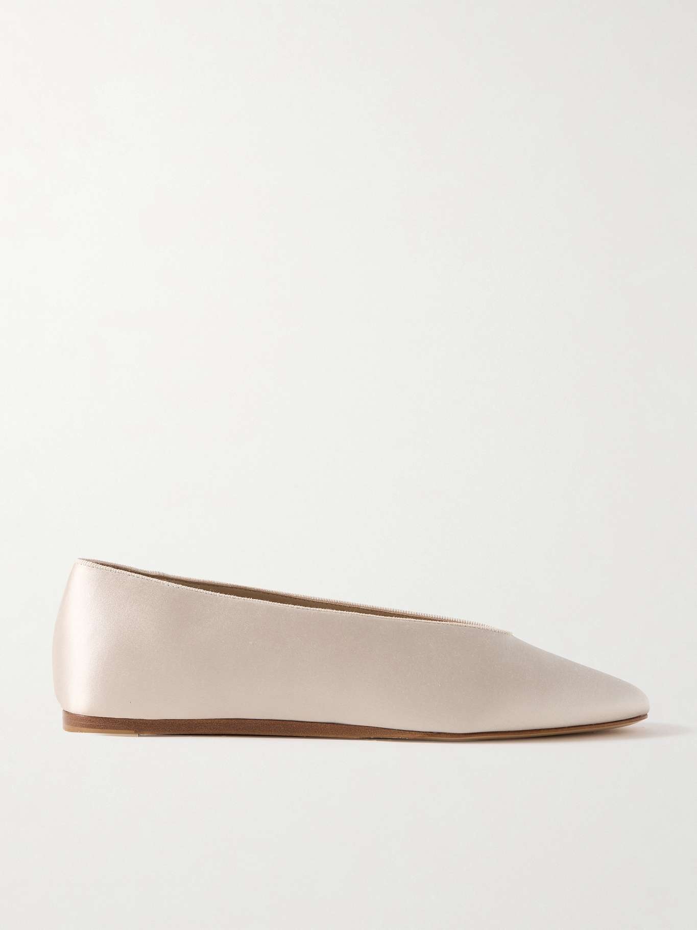 Regency grosgrain-trimmed satin ballet flats - 1