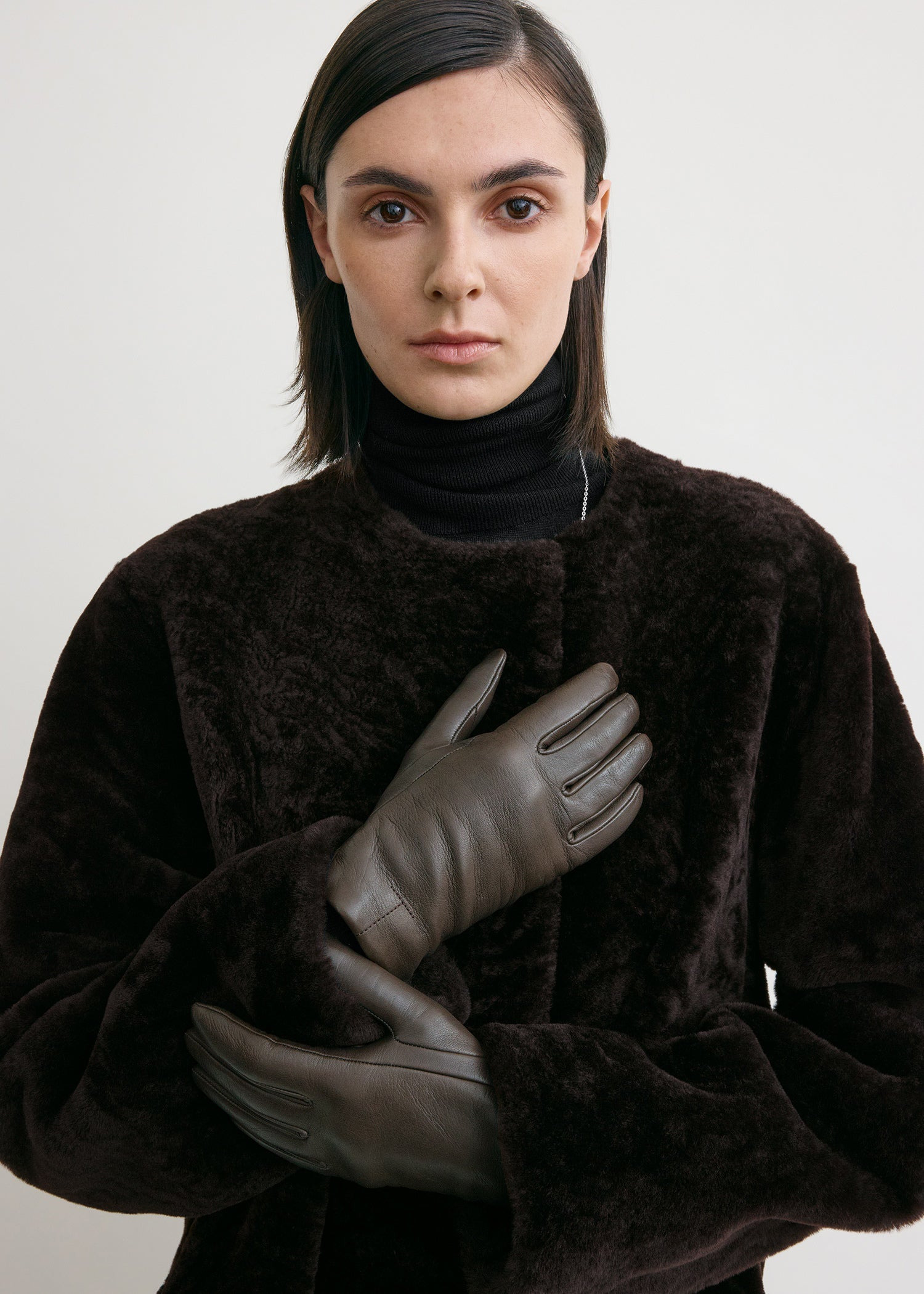 Leather gloves brown - 2