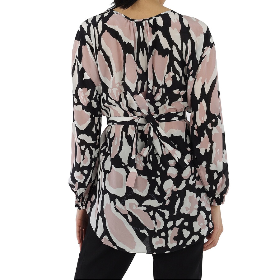 Roberto Cavalli Ladies Macro Lynx Print Tunic Silk Top - 3