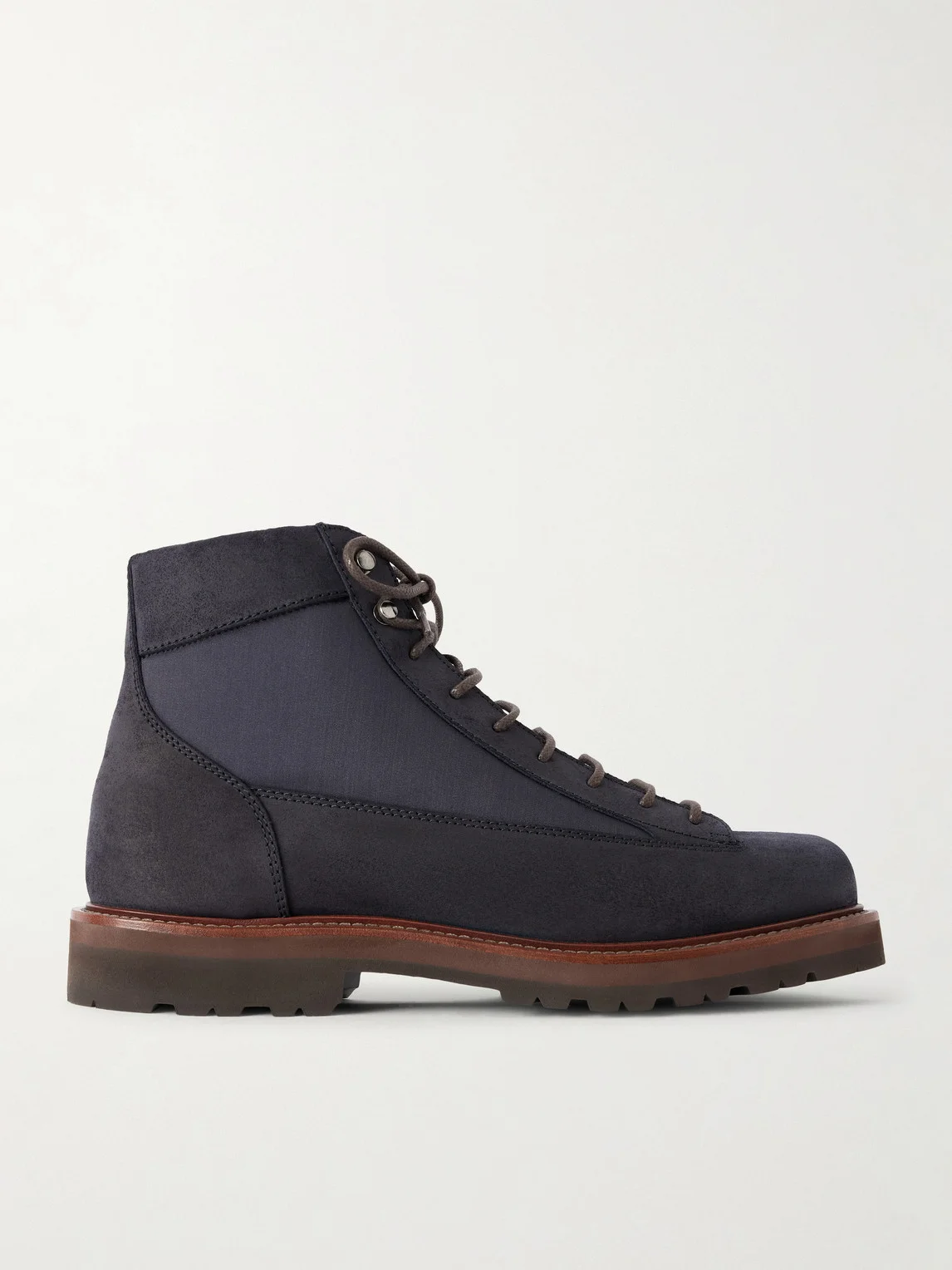Nylon-Trimmed Suede Hiking Boots - 1