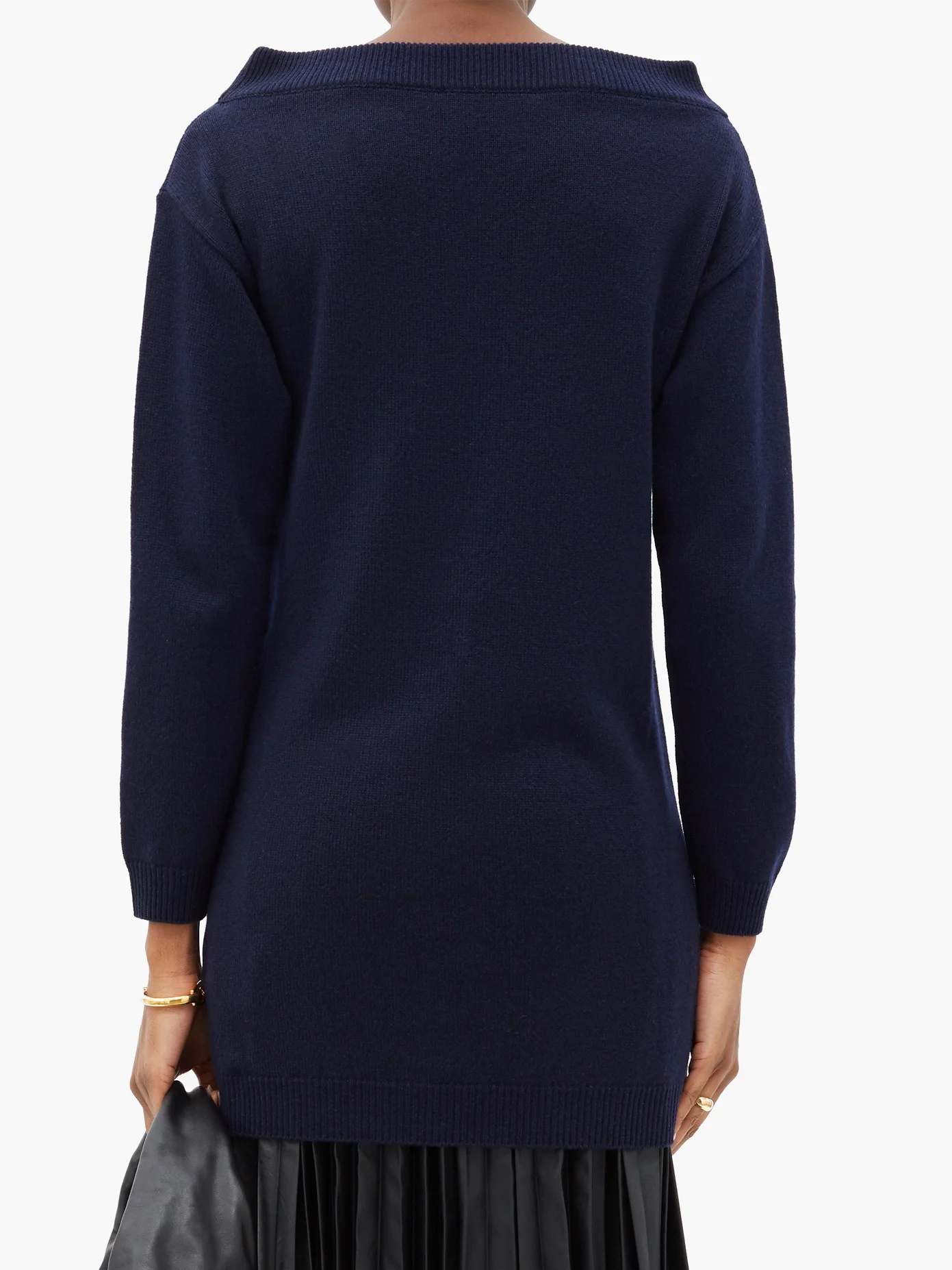 Boat-neck cashmere sweater - 5