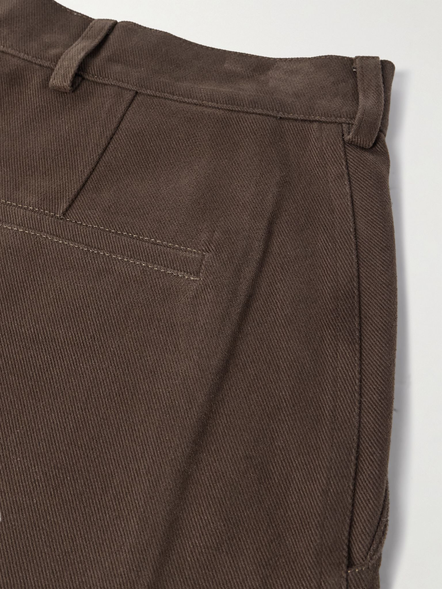 Balloon Tapered Cotton-Twill Trousers Brown - 5