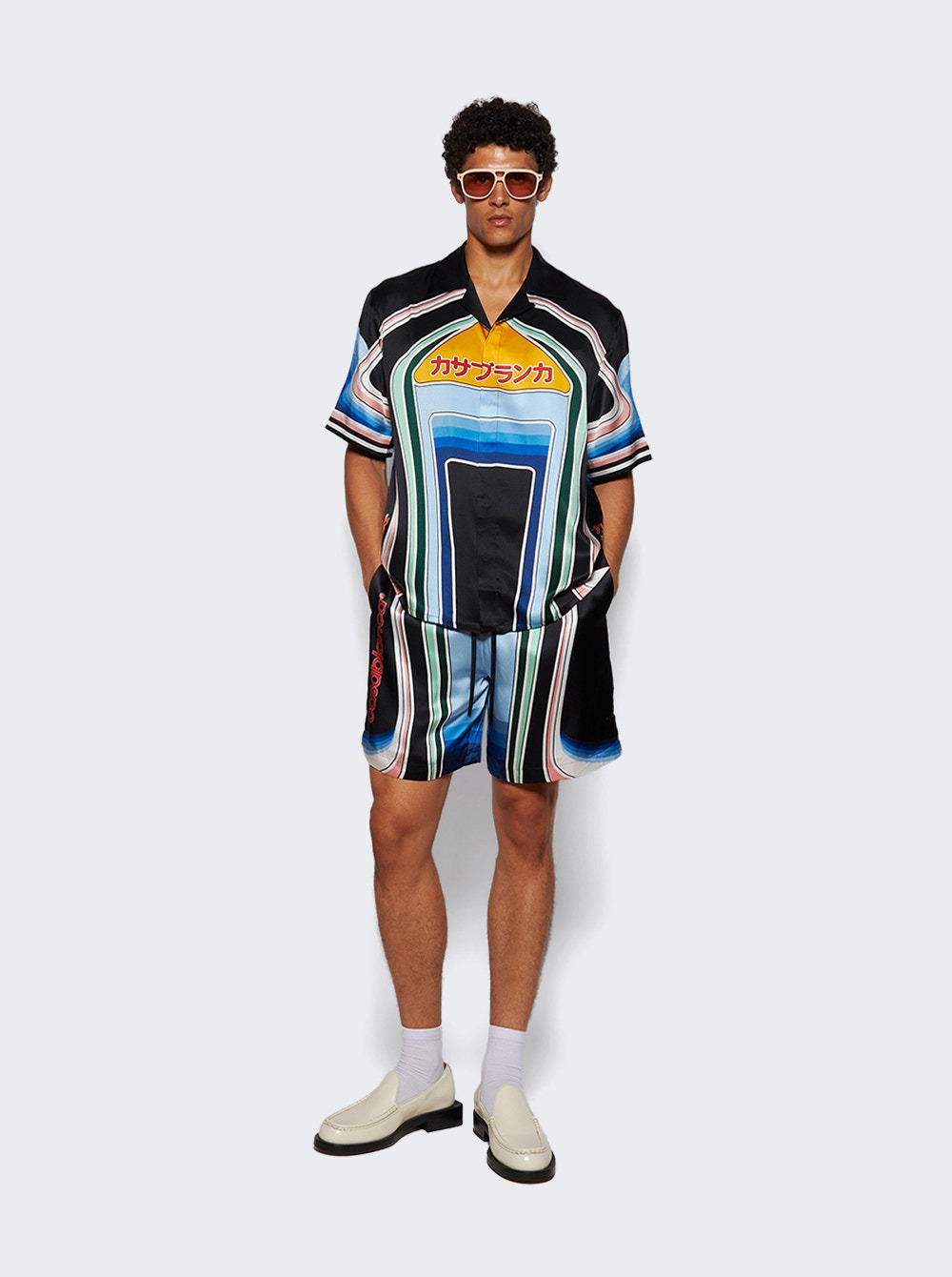 Drawstring Shorts Graphic Mountain - 5