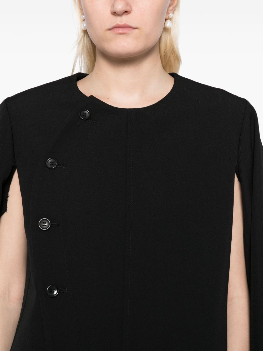 cut-out wool jacket - 5