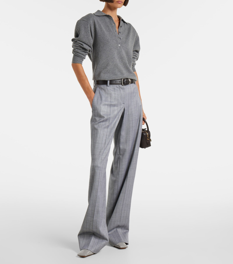 Stella McCartney Striped wool wide-leg pants outlook