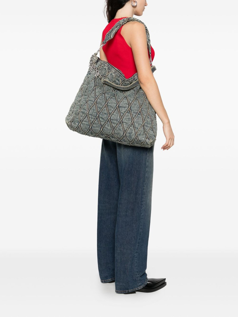 Diesel quilted chain-embellished shoulder bag outlook