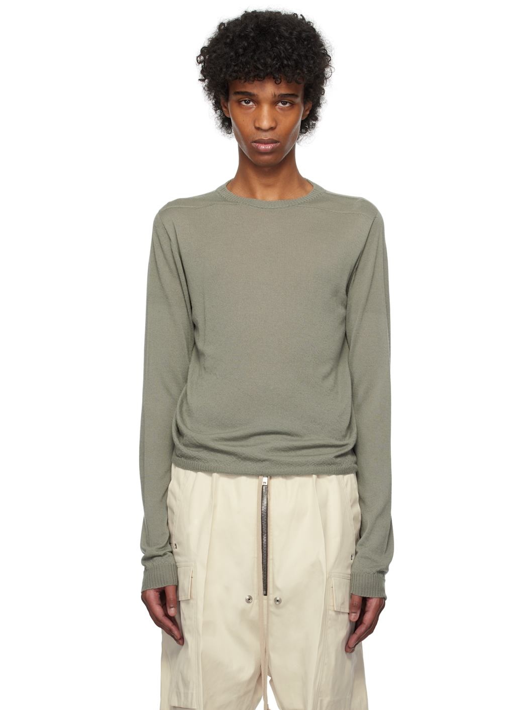 Green Hollywood Cropped Level Biker Sweater - 1