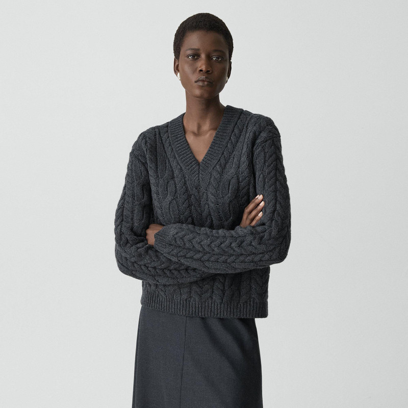 Cable-Knit Sweater in Felted Wool-Cashmere 2