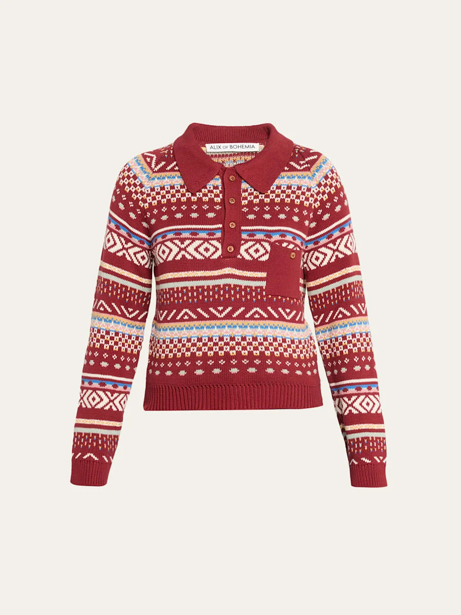 Liza Fairisle Raglan Sweater - 1