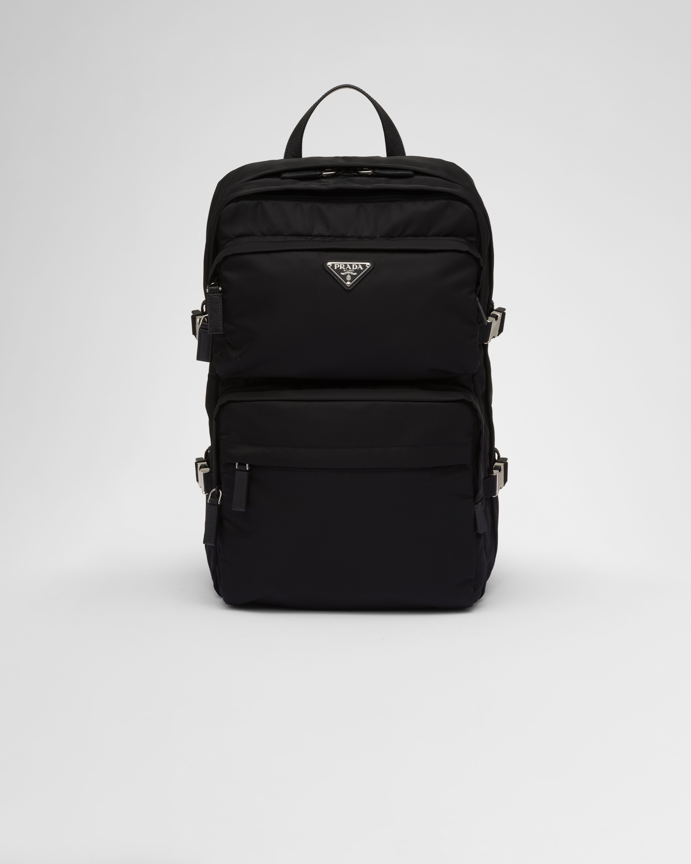 Re-Nylon and Saffiano leather backpack - 1