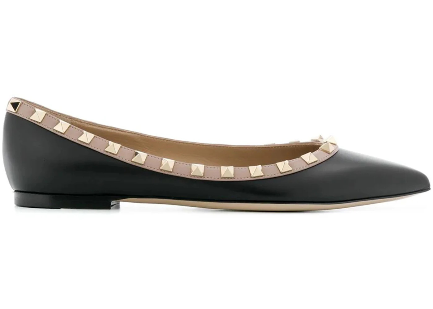 Valentino Garavani Rockstud Ballerinas Black Pink (Women's) - 1