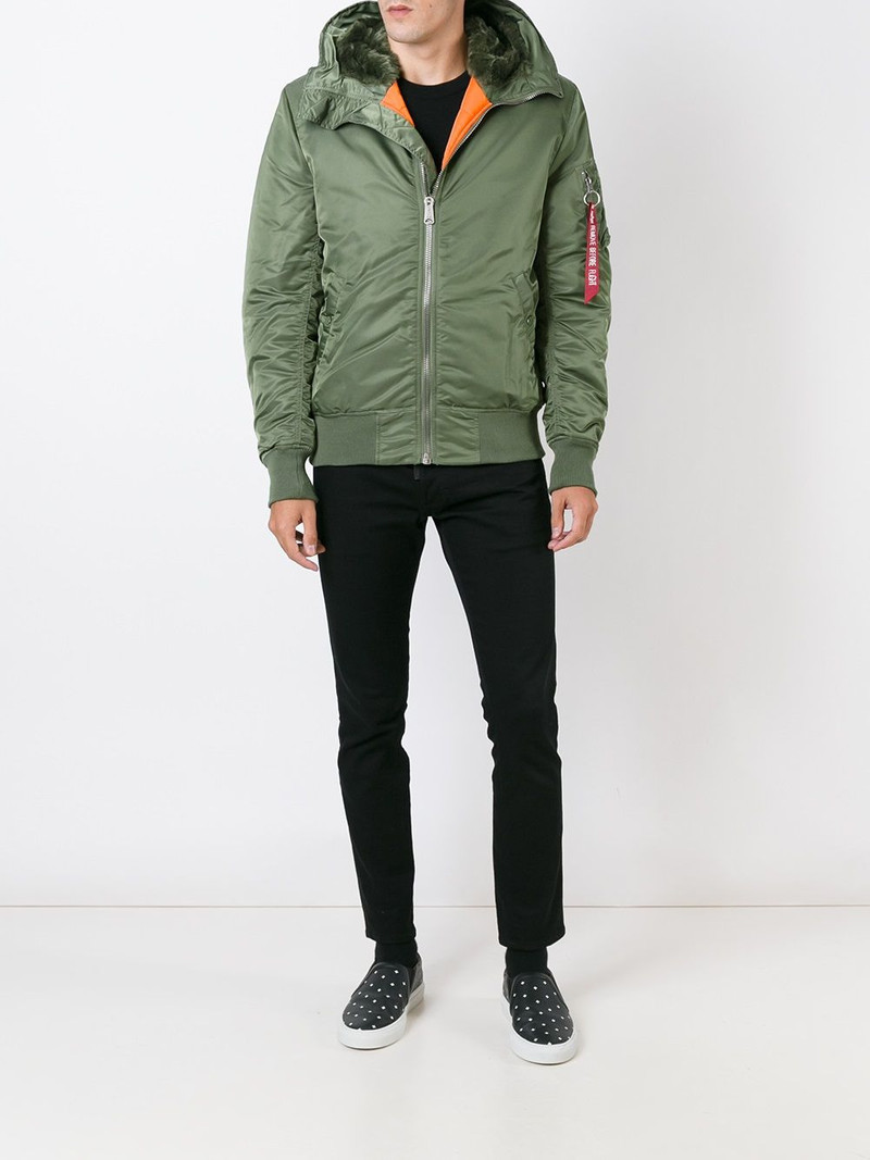 ALPHA INDUSTRIES furred collar parka coat outlook