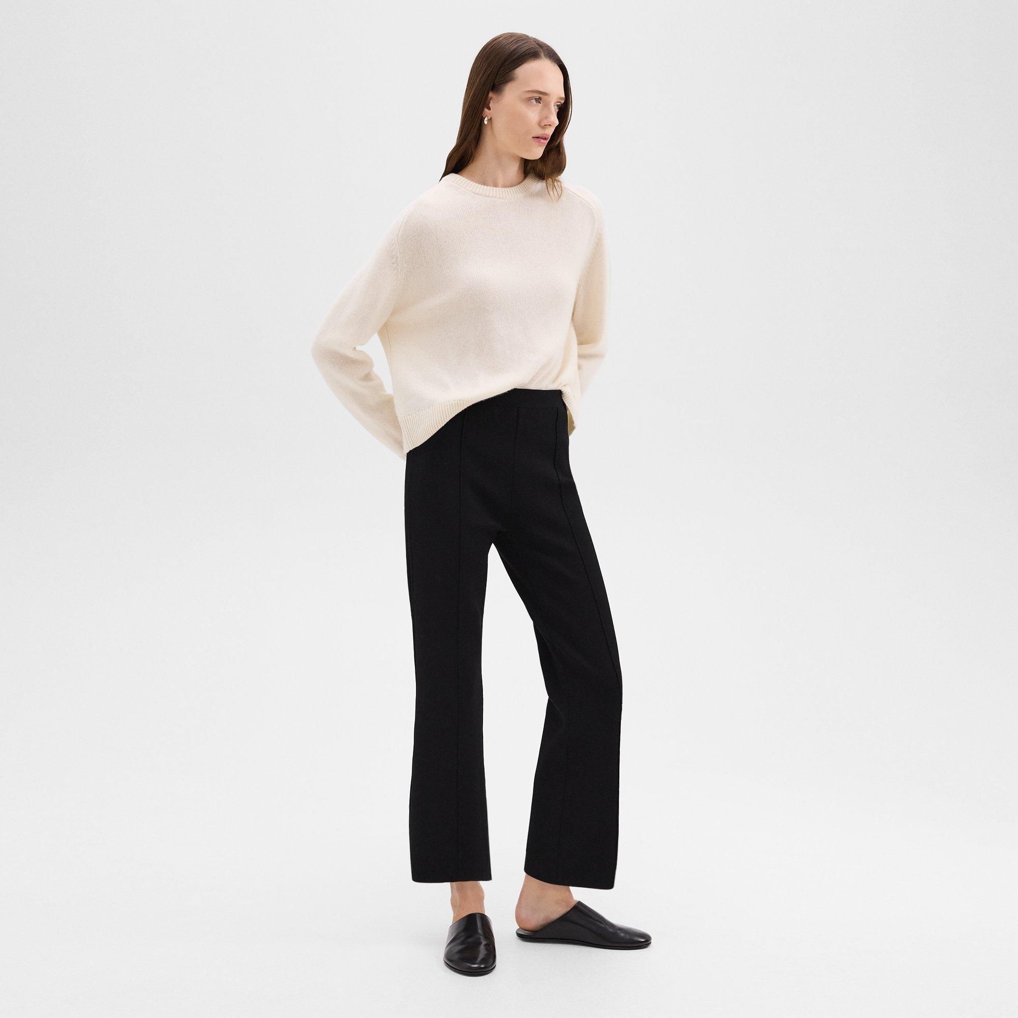 Cropped Flare Pant in Crepe Knit - 3