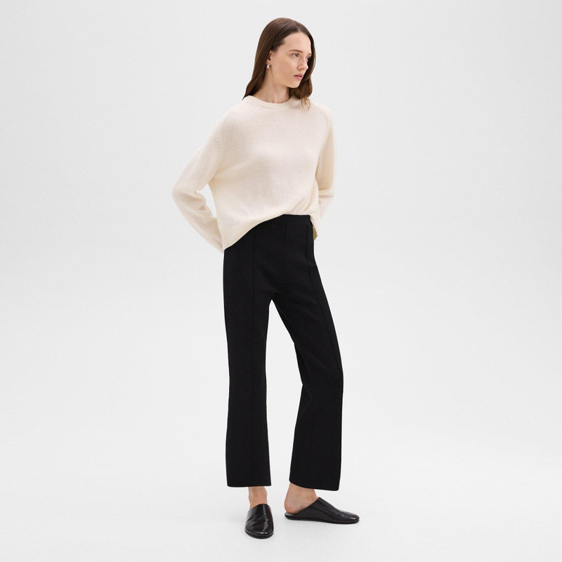 Cropped Flare Pant in Crepe Knit 3