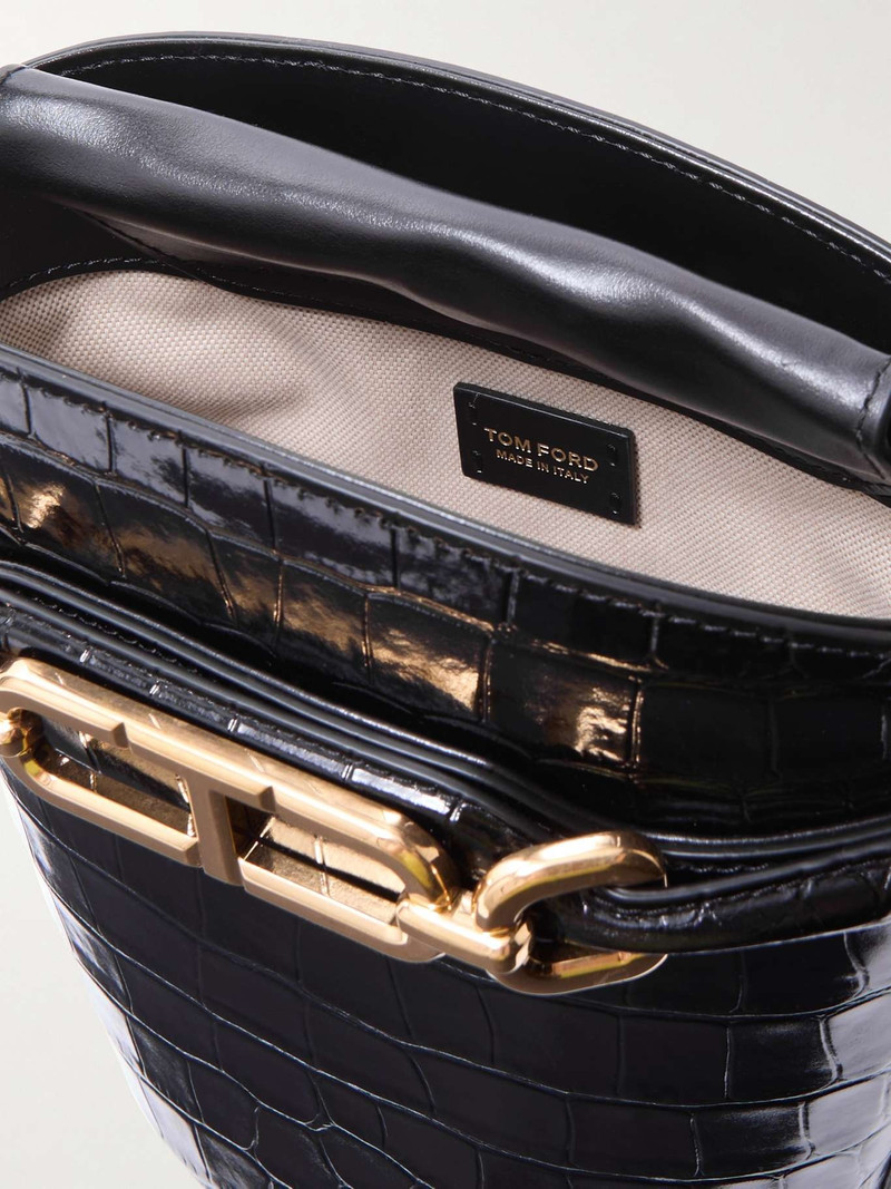Whitney embellished croc-effect leather shoulder bag 5