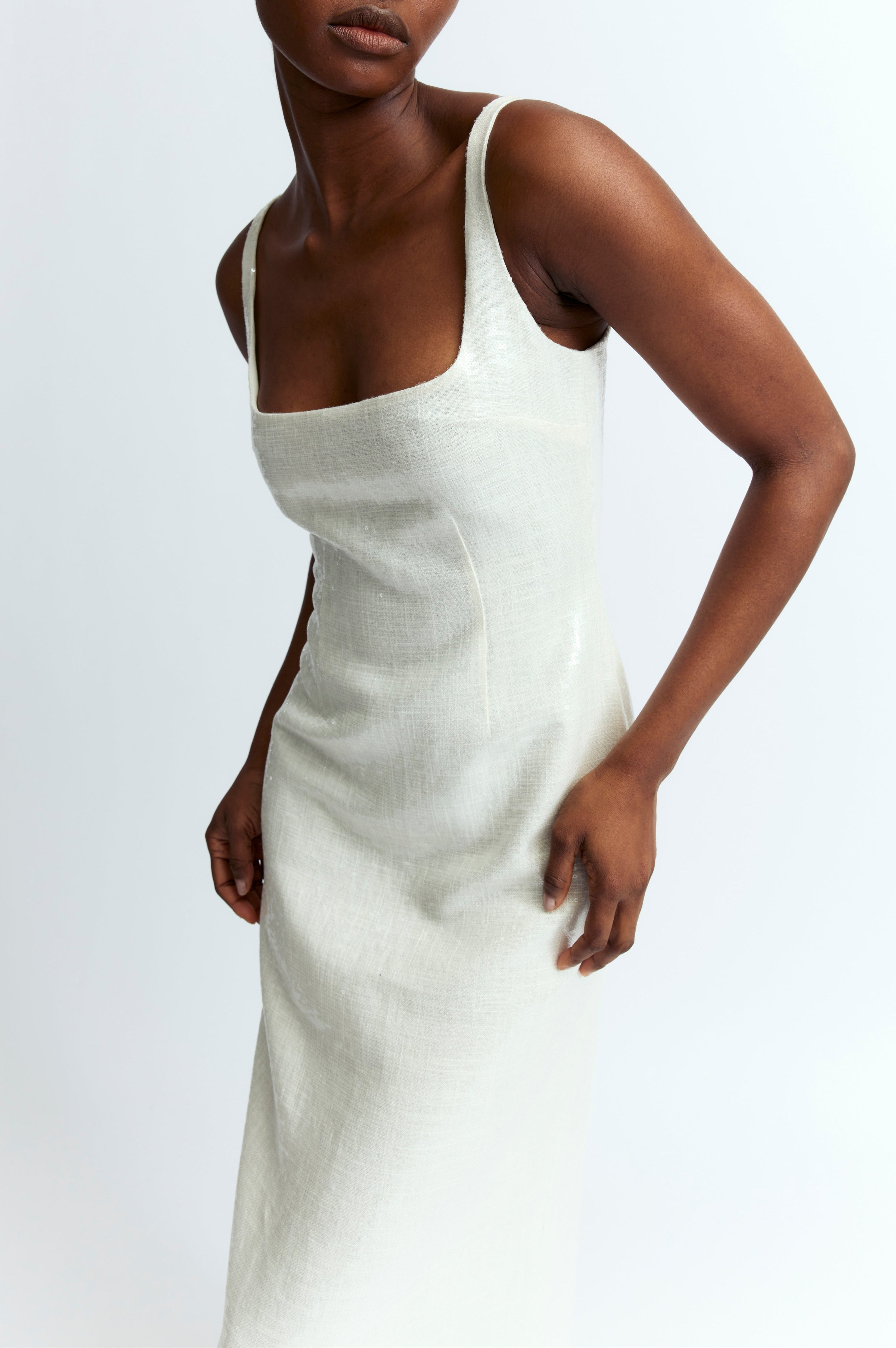 ELECTRA GOWN IN LINEN SEQUIN - 5