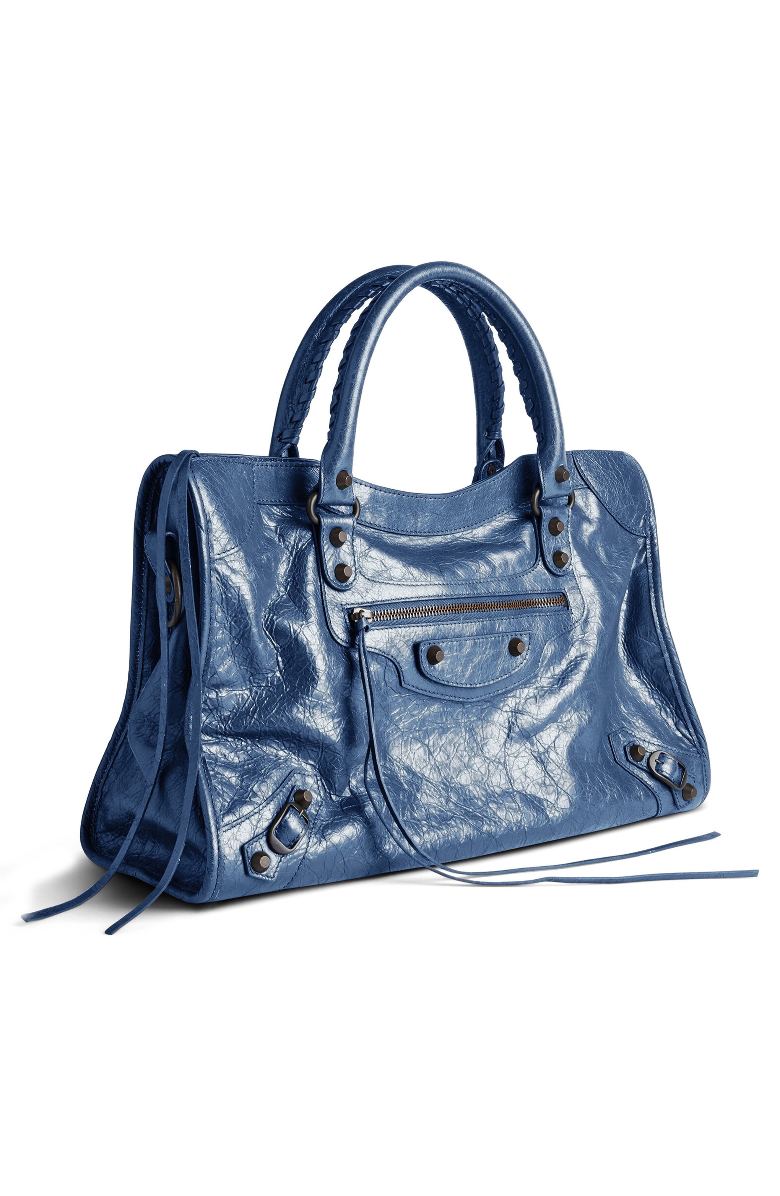 Balenciaga Medium Le City Leather Satchel in 4322 Mineral Blue at Nordstrom - 6