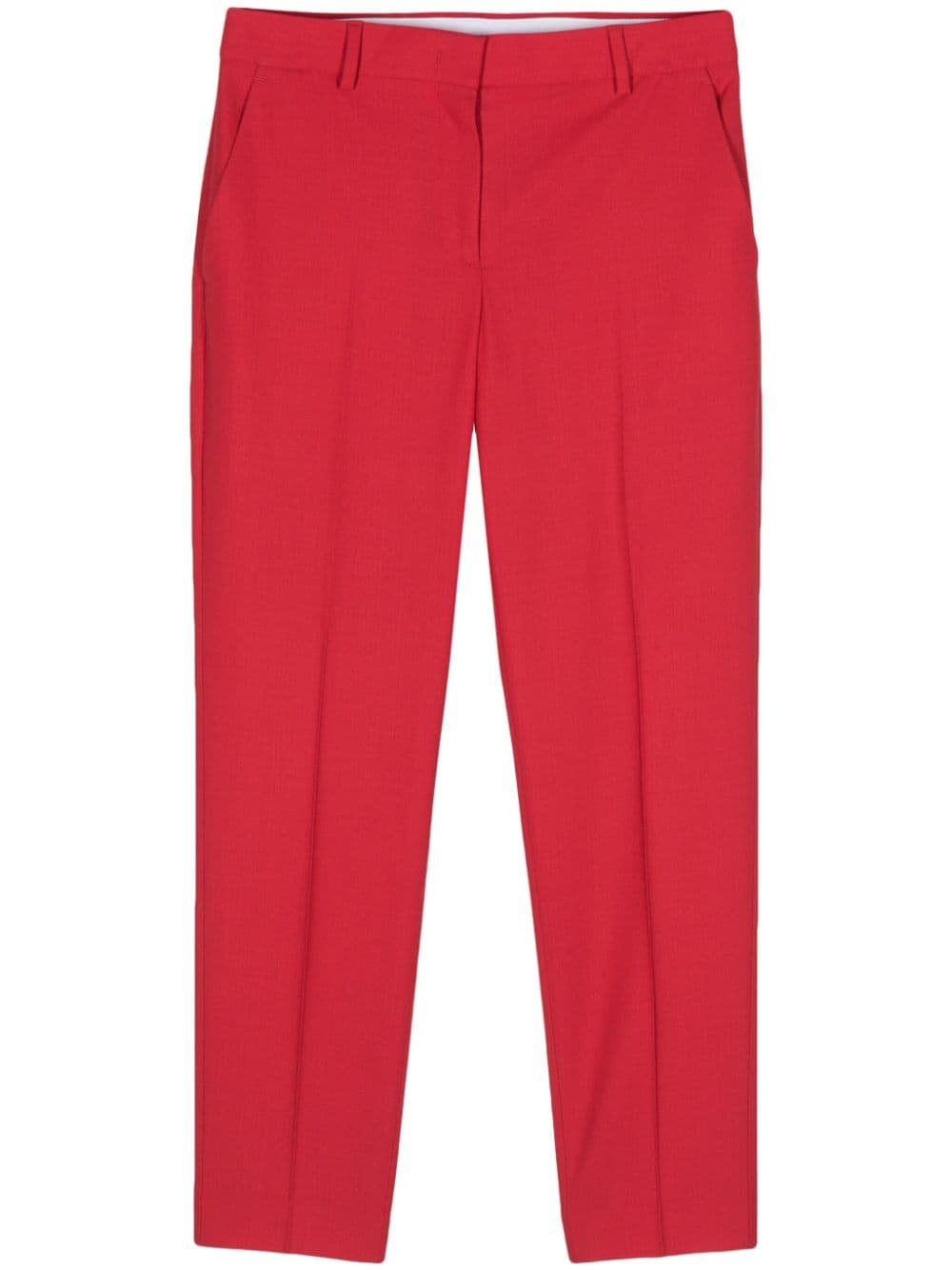 pressed-crease tapered-leg trousers - 1