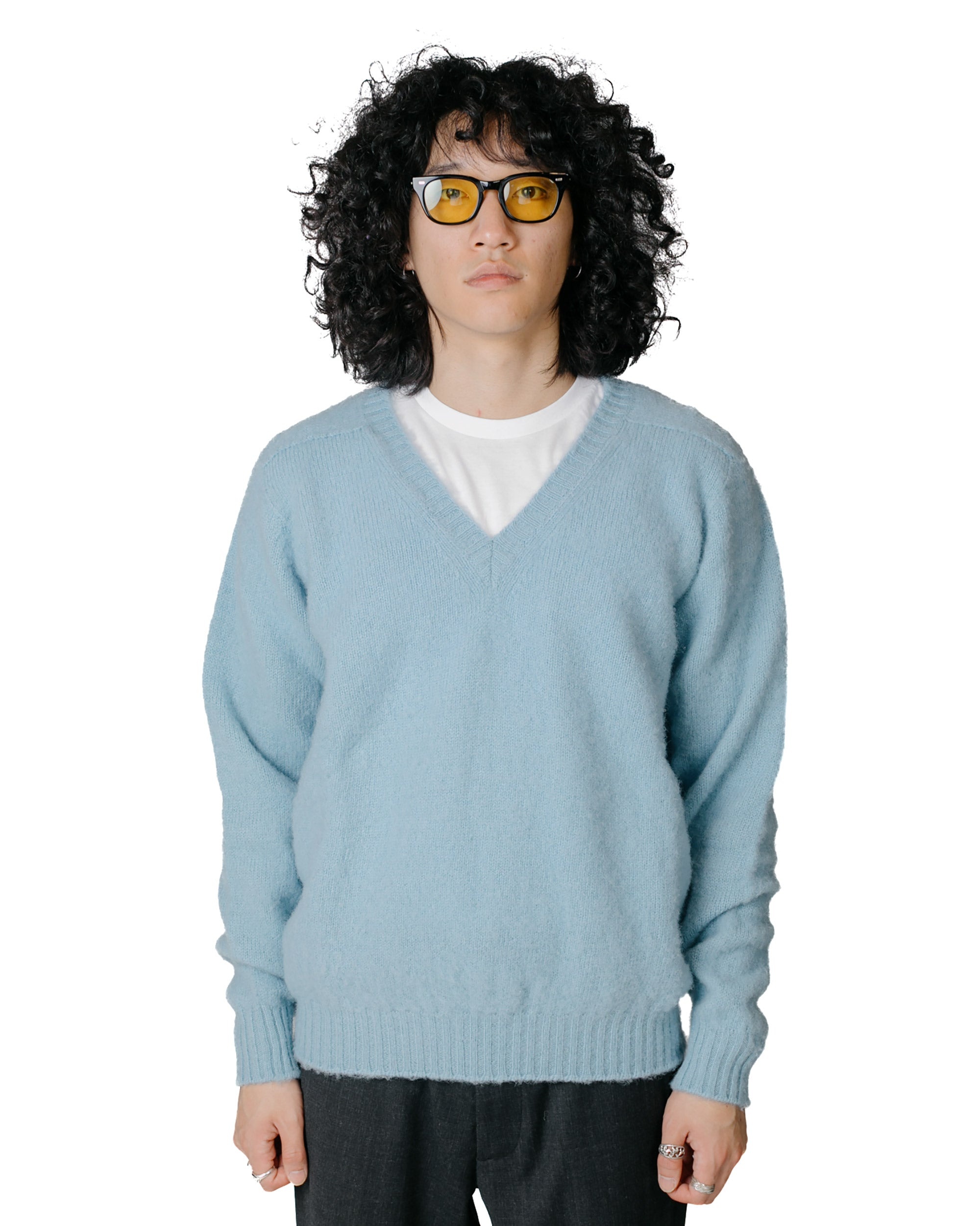 Shaggy Bear V Neck Soft Blue - 2