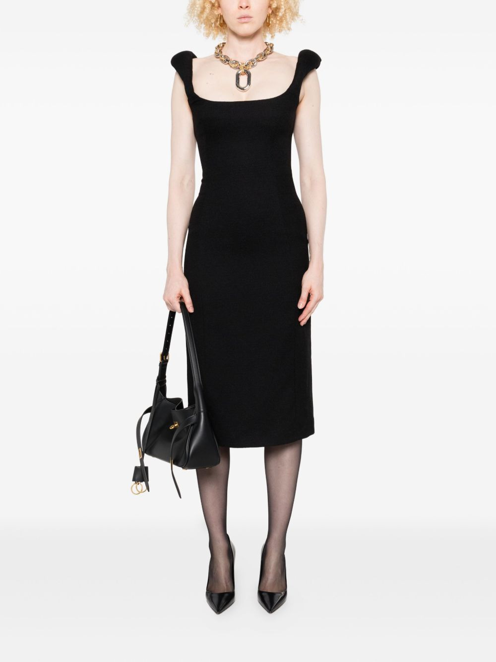 virgin wool sleeveless dress - 2