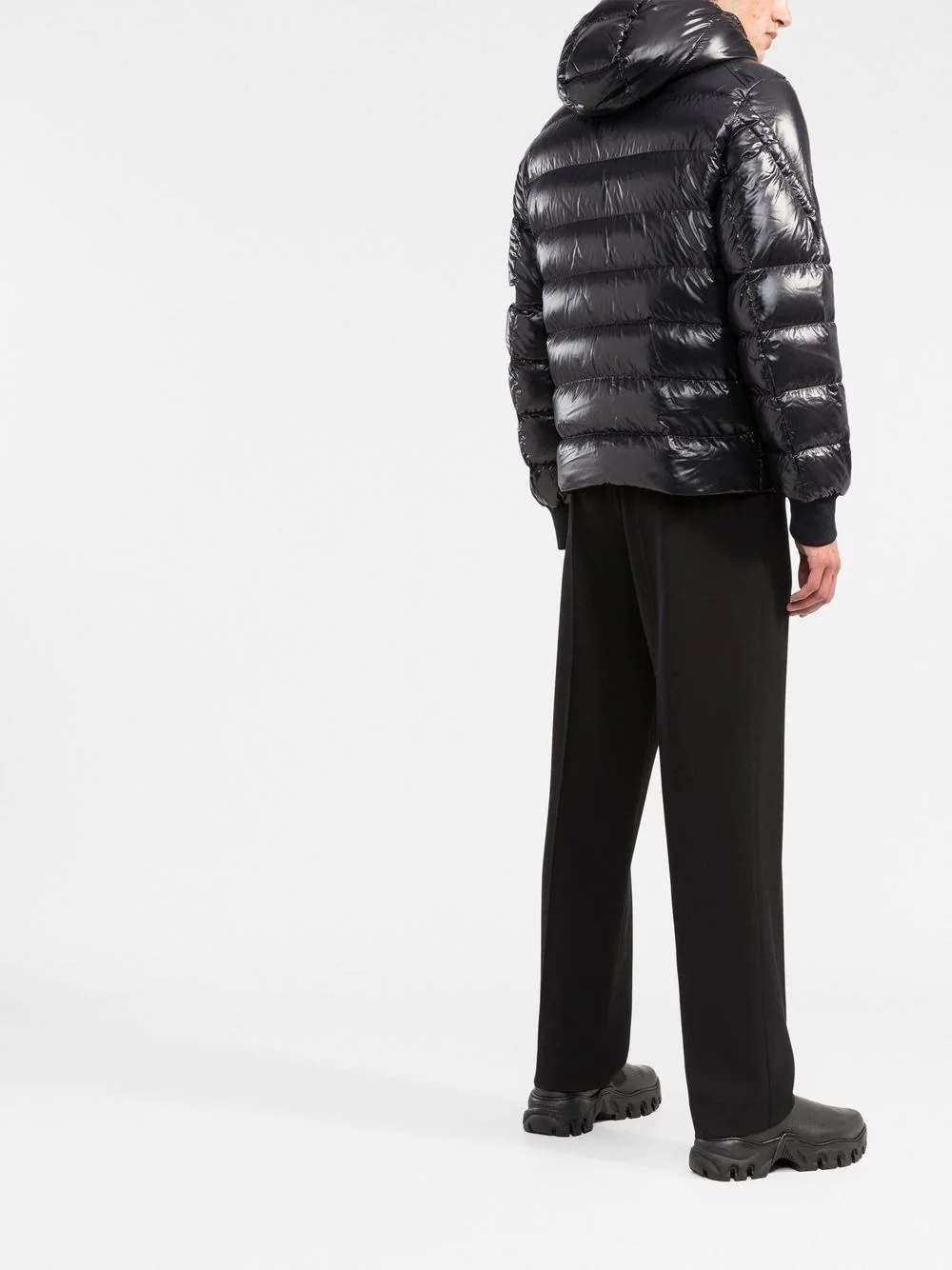 hooded feather down jacket - 4