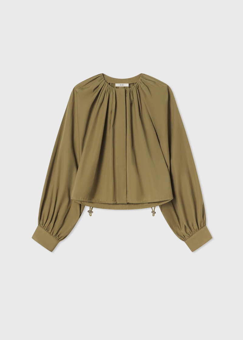 Gathered Tunic Shirt in Cotton Poplin 1