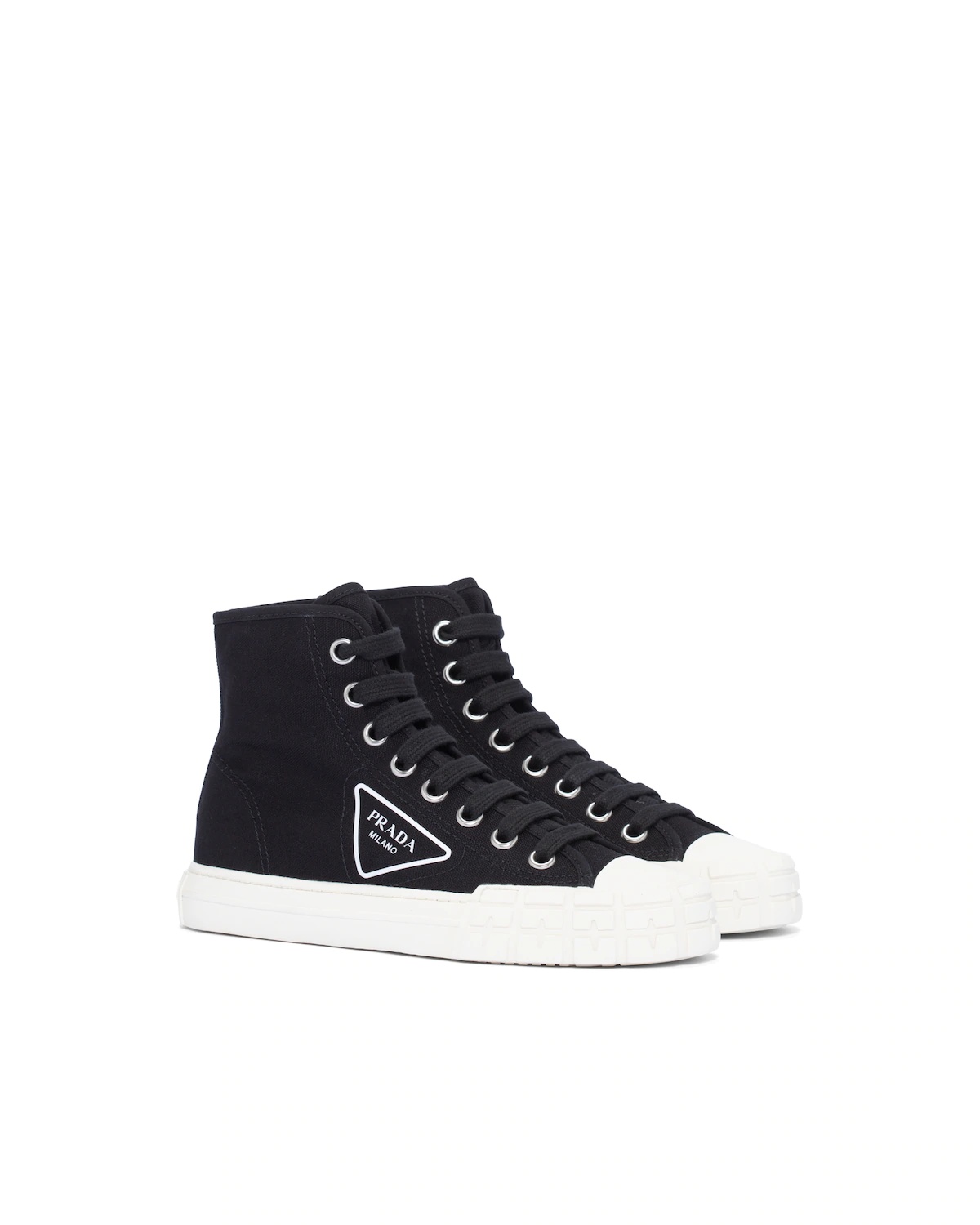 Cotton canvas high-top sneakers - 1