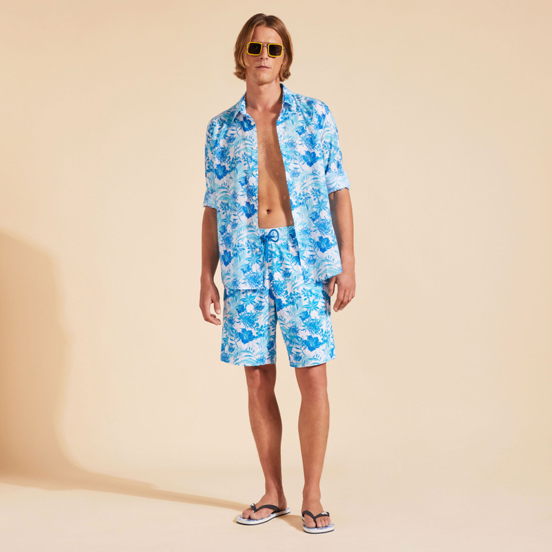 Unisex Cotton Voile Lightweight Shirt Tahiti Flowers 4