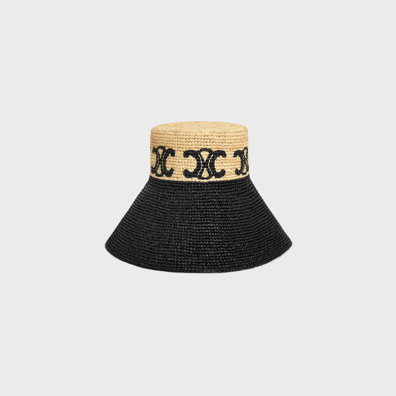 CELINE bucket hat in triomphe raffia outlook