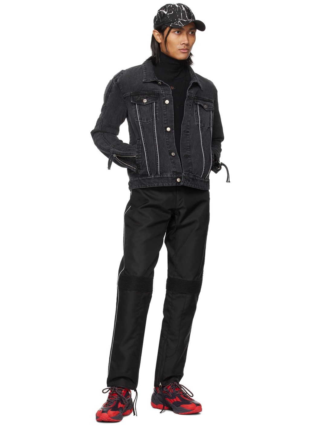 Black Lock Stitched Trousers - 4