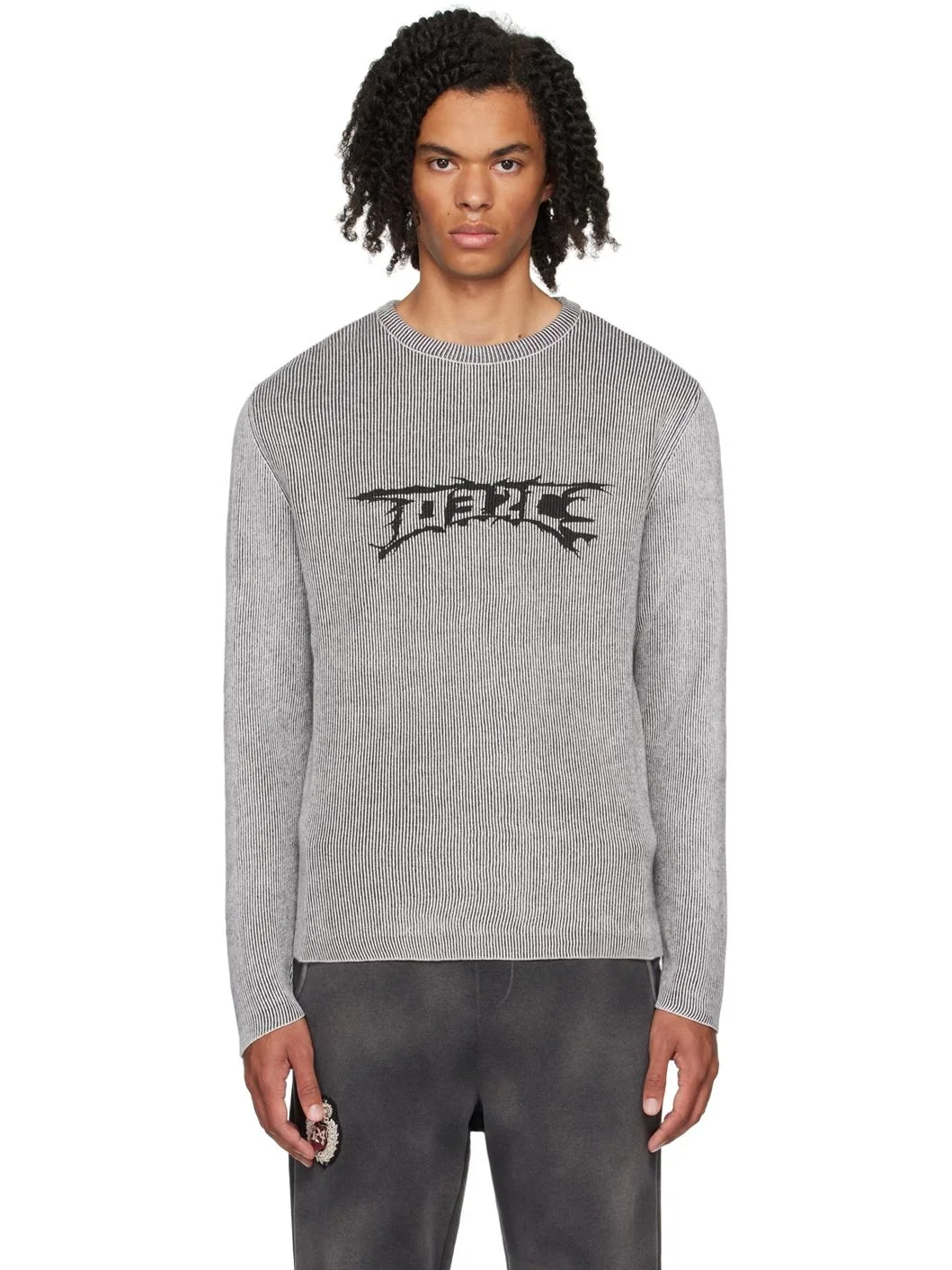 Gray Nerve Shatter Crewneck - 1