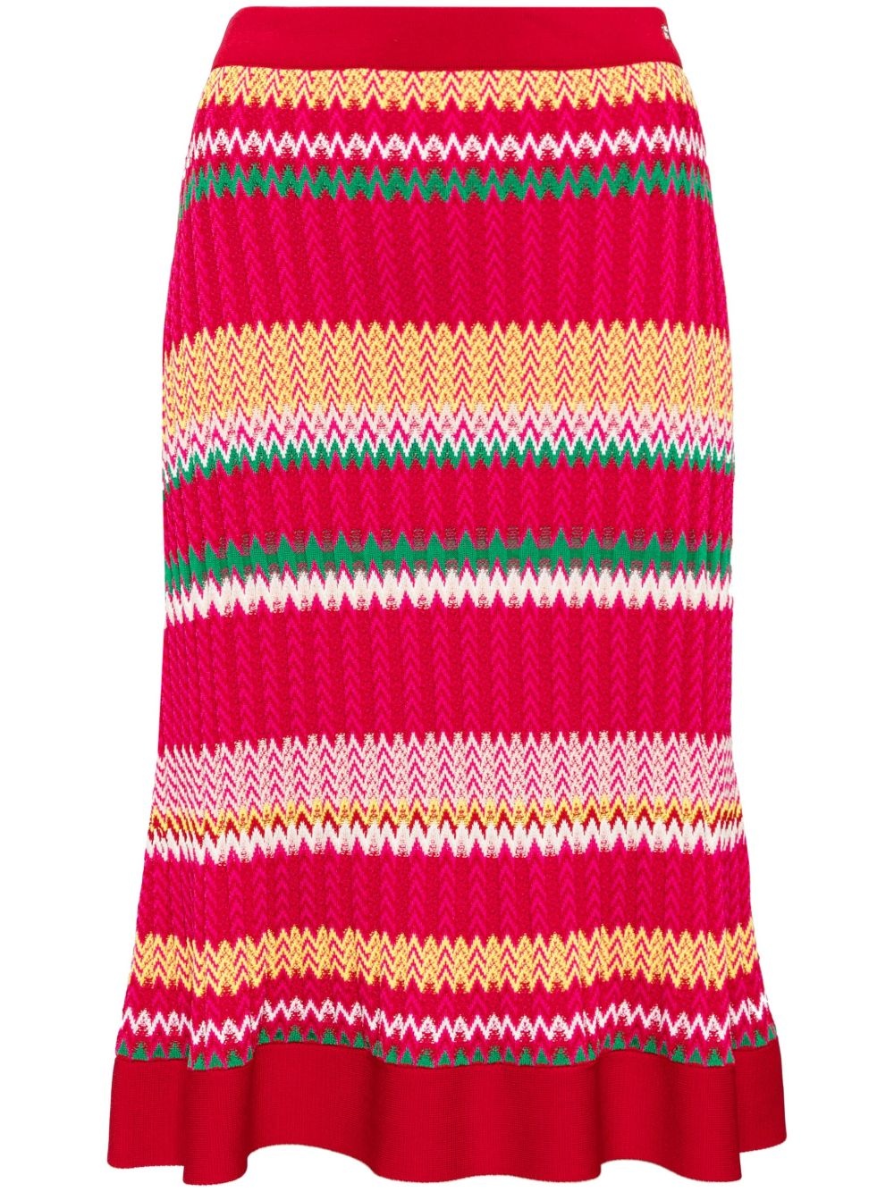 striped pattern midi-skirt - 1