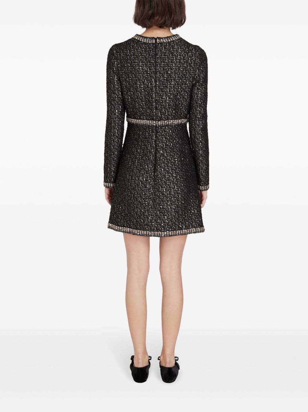 sequinned bouclé mini dress - 4