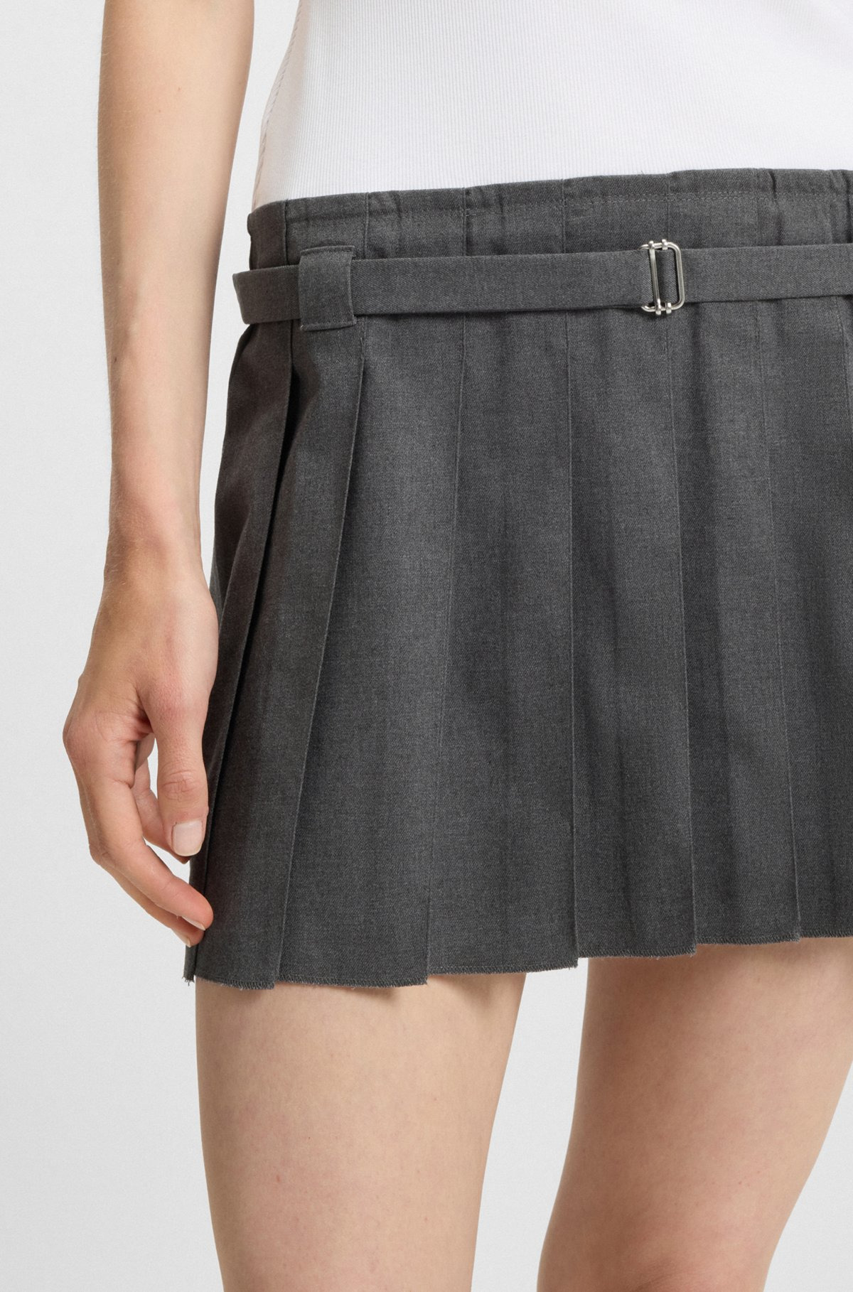 RIBBED TANK DRESS WITH PLEATED SKIRT - 6